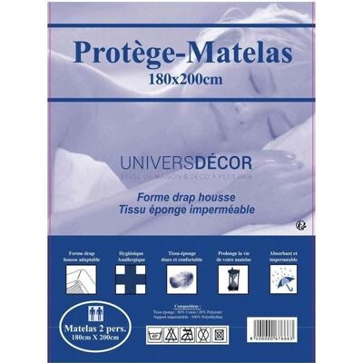 UNIVERS DECOR Protège-matelas imperméables absorbant et anti-acariens 180 x 200 cm Blanc - Publicité UNIVERS DECOR Protège-matelas imperméables absorbant et anti-acariens 180 x 200 cm Blanc - Publicité