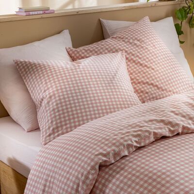 Parure de lit Vichy 260x240 Rose - Terre de Nuit Rose - Publicité Parure de lit Vichy 260x240 Rose - Terre de Nuit Rose - Publicité
