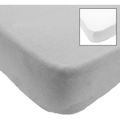 Babycalin Lot de 2 draps housse pour berceau - 83 x 50 cm - Jersey carde 130gr/m² 100% coton bio - Blanc/gris Blanc - Publicité Babycalin Lot de 2 draps housse pour berceau - 83 x 50 cm - Jersey carde 130gr/m² 100% coton bio - Blanc/gris Blanc - Publicité