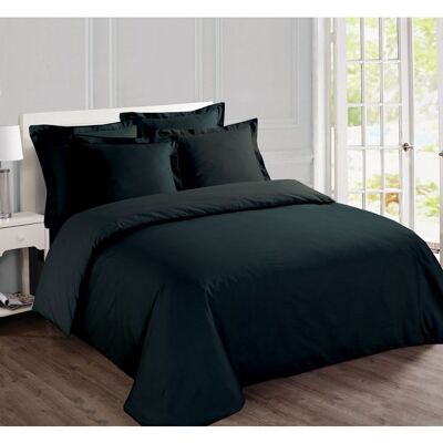 VISION - Uni Noir - 100% coton - Housse de couette 260 x 240cm avec 2 taies 65 x 65cm - Fibres naturelles - Oeko-Tex Noir - Publicité VISION - Uni Noir - 100% coton - Housse de couette 260 x 240cm avec 2 taies 65 x 65cm - Fibres naturelles - Oeko-Tex Noir - Publicité