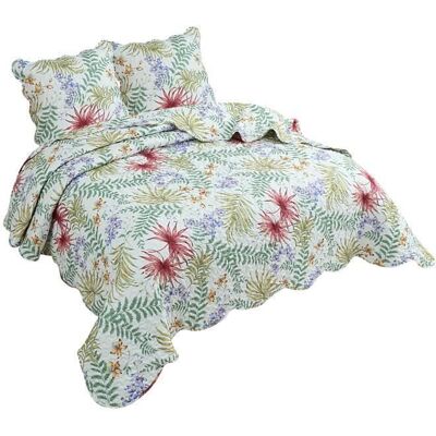 DECORATION D'AUTREFOIS Boutis Patchwork Coloré Myriade - 230x250 cm - Boutis 2 places avec 2 taies 65x65cm - Couvre-lit Matelassé - Autrefois Blanc - Publicité DECORATION D'AUTREFOIS Boutis Patchwork Coloré Myriade - 230x250 cm - Boutis 2 places avec 2 taies 65x65cm - Couvre-lit Matelassé - Autrefois Blanc - Publicité