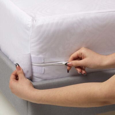 Housse de matelas 90x190 cm zippée protège-matelas imperméable hypoallergénique anti-acariens – HOMESCAPES Blanc - Publicité Housse de matelas 90x190 cm zippée protège-matelas imperméable hypoallergénique anti-acariens – HOMESCAPES Blanc - Publicité