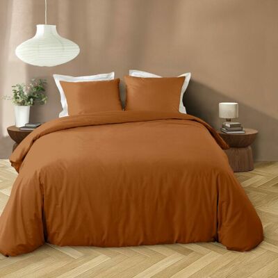DOUCEUR D'INTÉRIEUR Housse de couette 240 x 220 cm microfibre unie lavée – LIAM Caramel – 2 taies incluses Marron - Publicité DOUCEUR D'INTÉRIEUR Housse de couette 240 x 220 cm microfibre unie lavée – LIAM Caramel – 2 taies incluses Marron - Publicité