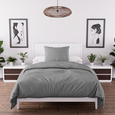 INTEMPOREL Parure housse de couette en microfibre lavée 140x200 cm BOHEME gris par Soleil dOcre Gris - Publicité INTEMPOREL Parure housse de couette en microfibre lavée 140x200 cm BOHEME gris par Soleil dOcre Gris - Publicité