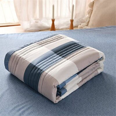 BGHYHYHI Couvre-lit matelassé bleu 150×200 cm – microfibre réversible dessus de lit décoratif Label Bleu - Publicité BGHYHYHI Couvre-lit matelassé bleu 150×200 cm – microfibre réversible dessus de lit décoratif Label Bleu - Publicité
