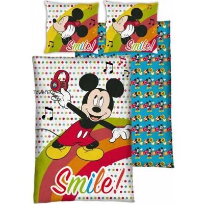 Parure de lit - Disney - Mickey - 140x200cm - 1 taie - Design amusant Noir - Publicité Parure de lit - Disney - Mickey - 140x200cm - 1 taie - Design amusant Noir - Publicité