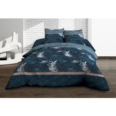 LE LINGE DE JULES Housse de couette 220x240 + 2 taies - Pur coton 57 fils - Romy Bleu - Publicité LE LINGE DE JULES Housse de couette 220x240 + 2 taies - Pur coton 57 fils - Romy Bleu - Publicité