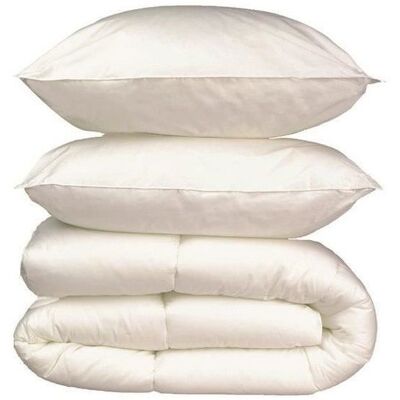 Pack de linge de lit en microfibre Cocoon - 1 couette chaude 220x240 cm + 2 oreillers 60x60 cm - Publicité Pack de linge de lit en microfibre Cocoon - 1 couette chaude 220x240 cm + 2 oreillers 60x60 cm - Publicité