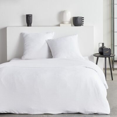 Parure de lit - TODAY - Essential - 2 personnes - 220 x 240 cm - Effet crépon blanc Blanc - Publicité Parure de lit - TODAY - Essential - 2 personnes - 220 x 240 cm - Effet crépon blanc Blanc - Publicité