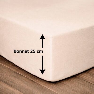 Drap-housse Beige 160 x 200 cm - Lit double - Publicité Drap-housse Beige 160 x 200 cm - Lit double - Publicité
