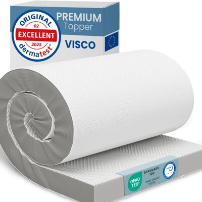 ELONEO Surmatelas Visco 90x200x8cm mousse à mémoire de forme visco 8 cm housse respirante en maille 3D avec élastiques aux coins - Publicité ELONEO Surmatelas Visco 90x200x8cm mousse à mémoire de forme visco 8 cm housse respirante en maille 3D avec élastiques aux coins - Publicité