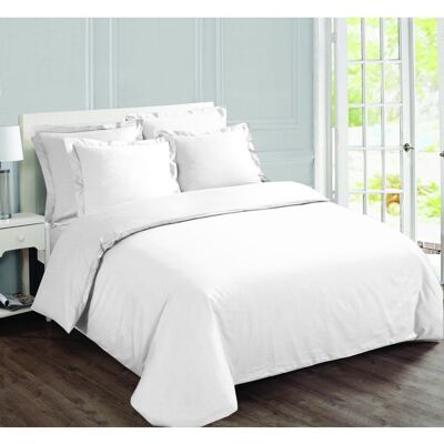 Housse de Couette Réversible Blanche - 200x200cm - Publicité Housse de Couette Réversible Blanche - 200x200cm - Publicité