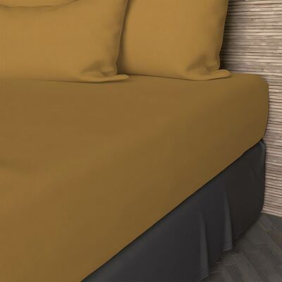 Soleil d'ocre Drap housse en coton 140x190cm Moutarde - Drap housse - Publicité Soleil d'ocre Drap housse en coton 140x190cm Moutarde - Drap housse - Publicité