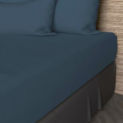 Drap housse en coton 180x200cm - Bleu canard - 57F - SH0P&CITY - Publicité Drap housse en coton 180x200cm - Bleu canard - 57F - SH0P&CITY - Publicité