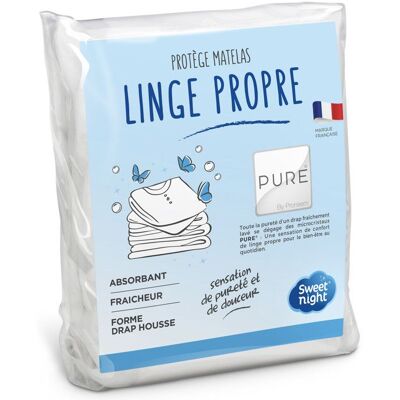 SWEET NIGHT Sweetnight - Protège Matelas Linge Propre 160x200 cm Molleton 100% Coton Doux et Confortable Absorbant et Silencieux Blanc - Publicité SWEET NIGHT Sweetnight - Protège Matelas Linge Propre 160x200 cm Molleton 100% Coton Doux et Confortable Absorbant et Silencieux Blanc - Publicité