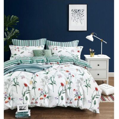 UNIVERS DECOR Parure de couette Imprimé double face percale de coton peigné 80 fils/cm² pour lit 140 à 160 - TH-35-25 - - Publicité UNIVERS DECOR Parure de couette Imprimé double face percale de coton peigné 80 fils/cm² pour lit 140 à 160 - TH-35-25 - - Publicité