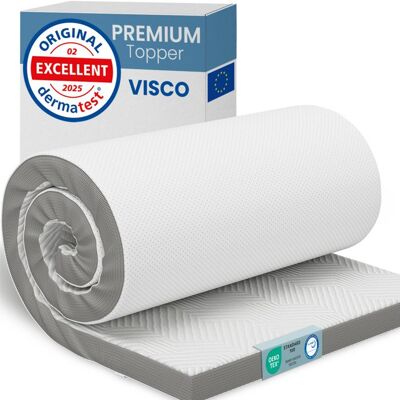 ELONEO Surmatelas Visco 90x190x5cm mousse à mémoire de forme visco 5 cm housse respirante en maille 3D avec élastiques aux coins - Publicité ELONEO Surmatelas Visco 90x190x5cm mousse à mémoire de forme visco 5 cm housse respirante en maille 3D avec élastiques aux coins - Publicité