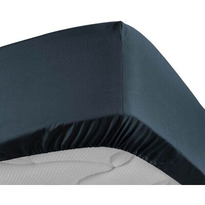 DOUCEUR D'INTÉRIEUR Drap housse 160x200 cm - Percale 100% coton - Bonnet 30 cm - Bleu nuit Bleu - Publicité DOUCEUR D'INTÉRIEUR Drap housse 160x200 cm - Percale 100% coton - Bonnet 30 cm - Bleu nuit Bleu - Publicité