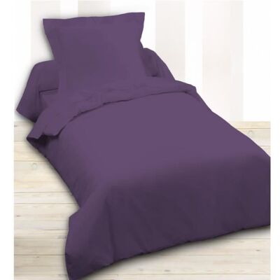 UNIVERS DECOR Housse de couette 140 x 200 unie prune 100% Coton / 57 Fils/cm2 Violet - Publicité UNIVERS DECOR Housse de couette 140 x 200 unie prune 100% Coton / 57 Fils/cm2 Violet - Publicité