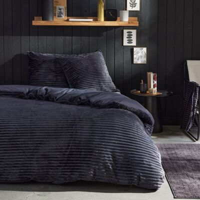 Parure de lit - TODAY - Cotelé - 2 personnes - 220 x 240 cm - Gris anthracite uni Gris - Publicité Parure de lit - TODAY - Cotelé - 2 personnes - 220 x 240 cm - Gris anthracite uni Gris - Publicité