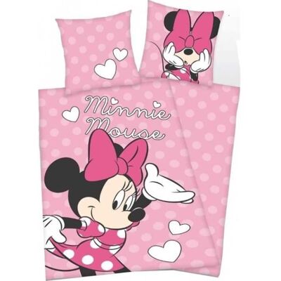 Parure de lit - Disney - Minnie - Housse de couette 140x200 cm - Taie 63x63 cm - Microfibre 100% Rose - Publicité Parure de lit - Disney - Minnie - Housse de couette 140x200 cm - Taie 63x63 cm - Microfibre 100% Rose - Publicité