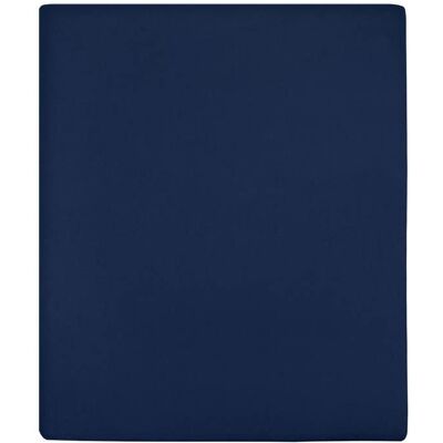 136230 vidaXL Drap-housse Jersey Bleu marine 90x200 cm Coton Bleu - Publicité 136230 vidaXL Drap-housse Jersey Bleu marine 90x200 cm Coton Bleu - Publicité