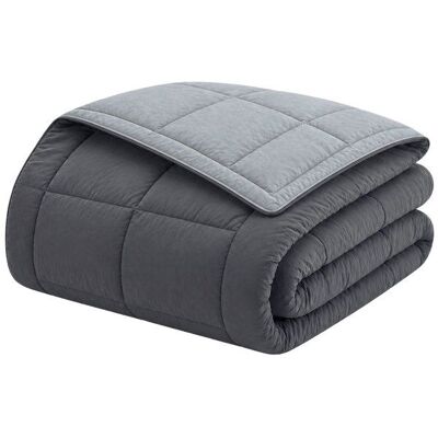 Duvet Microfibre Poyet Motte Hudson - Gris Argent 140x200cm - Publicité Duvet Microfibre Poyet Motte Hudson - Gris Argent 140x200cm - Publicité
