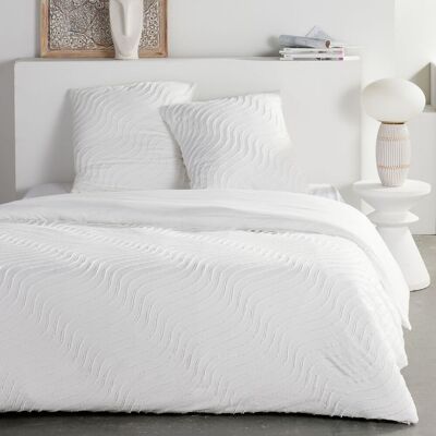 Parure de lit - TODAY - Essential - 2 personnes - 220 x 240 cm - Effet tufté vague blanc Blanc - Publicité Parure de lit - TODAY - Essential - 2 personnes - 220 x 240 cm - Effet tufté vague blanc Blanc - Publicité