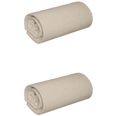 Terre de Nuit - 80x200 - Beige - Jersey - Fitted sheet - Publicité Terre de Nuit - 80x200 - Beige - Jersey - Fitted sheet - Publicité