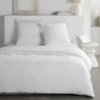 Parure de lit - TODAY - Essential - 2 personnes - 220 x 240 cm - Effet tufté floral blanc Blanc - Publicité Parure de lit - TODAY - Essential - 2 personnes - 220 x 240 cm - Effet tufté floral blanc Blanc - Publicité