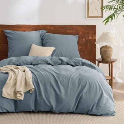 Parure de lit - Housse de couette - Bedsure - 100%Cotton - Citadelle - 240x220cm - 3 Pcs - Indispensable pour lété Bleu - Publicité Parure de lit - Housse de couette - Bedsure - 100%Cotton - Citadelle - 240x220cm - 3 Pcs - Indispensable pour lété Bleu - Publicité