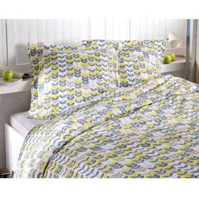 CALITEX Housse de couette - Cabane - 220x240 cm - 100% Coton - 2 taies 63x63 cm - Jaune Jaune - Publicité CALITEX Housse de couette - Cabane - 220x240 cm - 100% Coton - 2 taies 63x63 cm - Jaune Jaune - Publicité