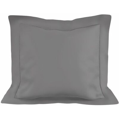 Soleil d'ocre Taie d'oreiller en coton gris - Percale 80F/80T - Publicité Soleil d'ocre Taie d'oreiller en coton gris - Percale 80F/80T - Publicité