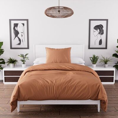 INTEMPOREL Parure de couette en microfibre lavée 140x200 cm BOHEME terra par Soleil dOcre Orange - Publicité INTEMPOREL Parure de couette en microfibre lavée 140x200 cm BOHEME terra par Soleil dOcre Orange - Publicité