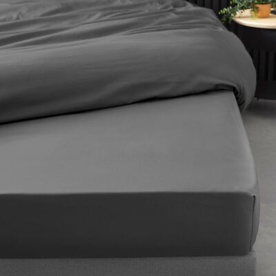DOUCEUR D'INTÉRIEUR Drap housse 180x200 cm - Percale 100% coton - Bonnet 30 cm - Anthracite Gris - Publicité DOUCEUR D'INTÉRIEUR Drap housse 180x200 cm - Percale 100% coton - Bonnet 30 cm - Anthracite Gris - Publicité