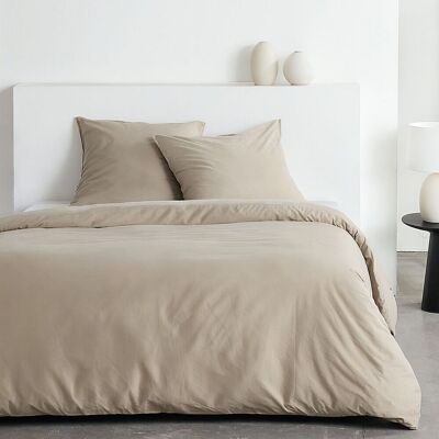 Parure de lit - TODAY - Essential - 2 personnes - 220 x 240 cm - Effet lavé beige Beige - Publicité Parure de lit - TODAY - Essential - 2 personnes - 220 x 240 cm - Effet lavé beige Beige - Publicité