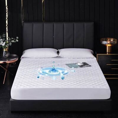 YIKXIULF Protège Matelas Imperméable 180x200 cm Respirant Drap Housse Doux Couvre Matelas Bonnet Rabat 30cm Anti-Acarien Anti-Bactér Blanc - Publicité YIKXIULF Protège Matelas Imperméable 180x200 cm Respirant Drap Housse Doux Couvre Matelas Bonnet Rabat 30cm Anti-Acarien Anti-Bactér Blanc - Publicité