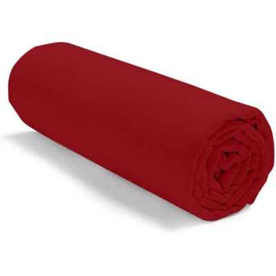 ALPES BLANC - Drap housse 160x200 cm rouge coton 57 fils - Fabrication française – Bonnet 30 cm – Doux durable grand teint Rouge - Publicité ALPES BLANC - Drap housse 160x200 cm rouge coton 57 fils - Fabrication française – Bonnet 30 cm – Doux durable grand teint Rouge - Publicité