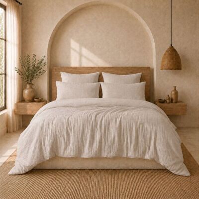 LES ATELIERS DU LINGE Parure de couette 3 pcs 260x240 100% gaze de coton lavé ecru naturel Beige - Publicité LES ATELIERS DU LINGE Parure de couette 3 pcs 260x240 100% gaze de coton lavé ecru naturel Beige - Publicité