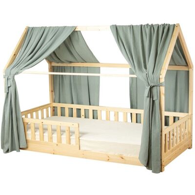 Sevira Kids Set double ciel de lit cabane en gaze de coton - Vert 130x360 cm Made in France Vert - Publicité Sevira Kids Set double ciel de lit cabane en gaze de coton - Vert 130x360 cm Made in France Vert - Publicité