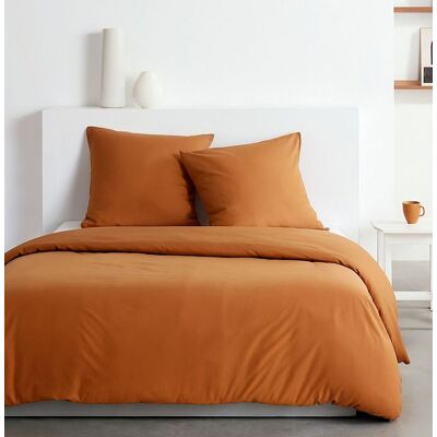 Parure de lit - TODAY - Essential - 2 personnes - 220 x 240 cm - Effet lavé caramel Orange - Publicité Parure de lit - TODAY - Essential - 2 personnes - 220 x 240 cm - Effet lavé caramel Orange - Publicité