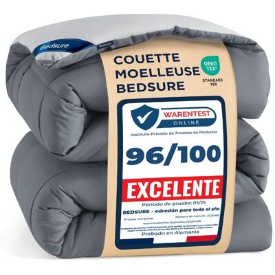 Couette-Bedsure-Gris doux-Gris micro-240x220cm-300GSM-Couette été double Gris - Publicité Couette-Bedsure-Gris doux-Gris micro-240x220cm-300GSM-Couette été double Gris - Publicité
