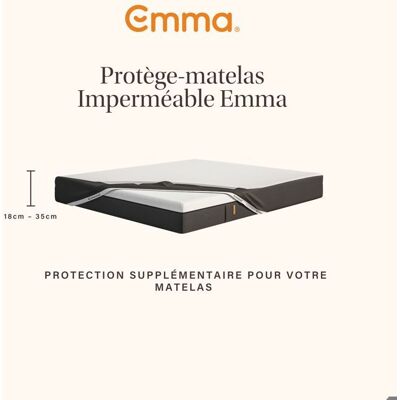 EMMA Protège-matelas Imperméable Emma 90x200 cm Imperméable et Respirant Doux et Confortable Blanc - Publicité EMMA Protège-matelas Imperméable Emma 90x200 cm Imperméable et Respirant Doux et Confortable Blanc - Publicité