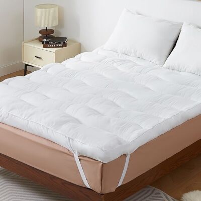 CASABEL Surmatelas Nuage 140 x 190 cm Extra Epais en Microfibre Respirante – Ultra Moelleux Anti-Acariens – 2 Places - Publicité CASABEL Surmatelas Nuage 140 x 190 cm Extra Epais en Microfibre Respirante – Ultra Moelleux Anti-Acariens – 2 Places - Publicité