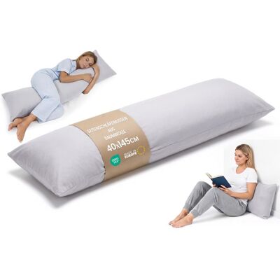 TOTSY BABY Traversin ergonomique 40x145 cm housse amovible – coussin maternité côté – Body Pillow bouclé doux respirant – Gris Gris - Publicité TOTSY BABY Traversin ergonomique 40x145 cm housse amovible – coussin maternité côté – Body Pillow bouclé doux respirant – Gris Gris - Publicité
