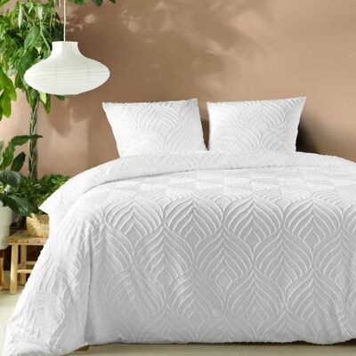 DOUCEUR D'INTÉRIEUR Housse de couette - DOUCEUR DINTÉRIEUR - 220x240cm - Toucher ultra doux - Finition tuftée - Blanc Blanc - Publicité DOUCEUR D'INTÉRIEUR Housse de couette - DOUCEUR DINTÉRIEUR - 220x240cm - Toucher ultra doux - Finition tuftée - Blanc Blanc - Publicité