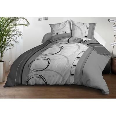 LE LINGE DE JULES Housse de couette 220x240 + 2 taies - Microfibre - Roue-libre gris Gris - Publicité LE LINGE DE JULES Housse de couette 220x240 + 2 taies - Microfibre - Roue-libre gris Gris - Publicité