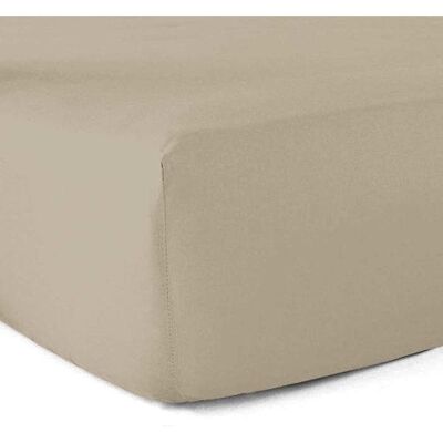 LE LINGE DE JULES Drap-housse 100% Coton 57 Fils Ficelle - 80 x 200 cm - Bonnet 30 cm Beige - Publicité LE LINGE DE JULES Drap-housse 100% Coton 57 Fils Ficelle - 80 x 200 cm - Bonnet 30 cm Beige - Publicité