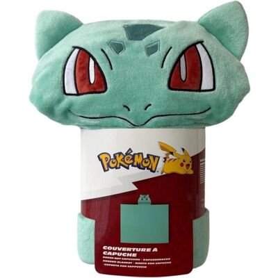 Plaid polaire à capuche 3D - POKEMON - Bulbizarre - 120 x 150 cm Vert - Publicité Plaid polaire à capuche 3D - POKEMON - Bulbizarre - 120 x 150 cm Vert - Publicité