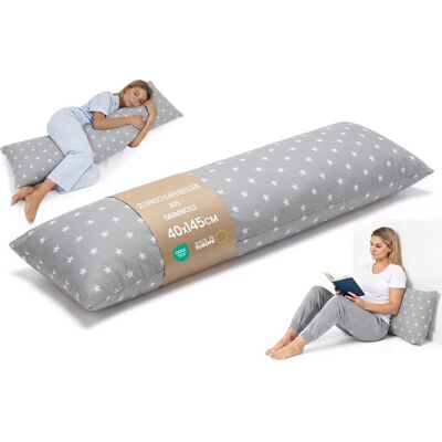 TOTSY BABY Traversin ergonomique 40x145 cm housse amovible – coussin maternité côté – Body Pillow bouclé doux respirant – Gris étoiles blanches Gris - Publicité TOTSY BABY Traversin ergonomique 40x145 cm housse amovible – coussin maternité côté – Body Pillow bouclé doux respirant – Gris étoiles blanches Gris - Publicité
